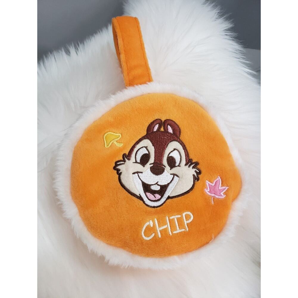 RARE VINTAGE Japan Tokyo Disney Resort Fluffy Chip & Dale WRISTLET y2k faux fur